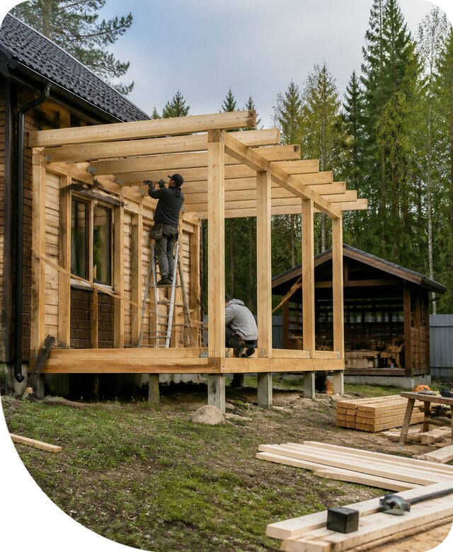 Строительство пристроек и построек на участке в Салехарде